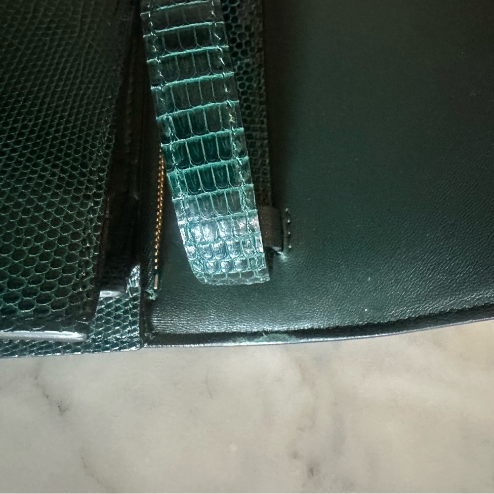 CELINE CLASSIC BOX BAG DARK GREEN LIZARD LEATHER WITH BOX AND DUSTBAG - Picture 16 of 16